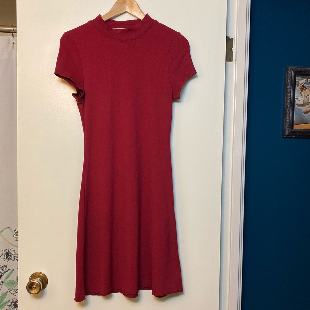 Free People Beach Red Mockneck Mini Dress